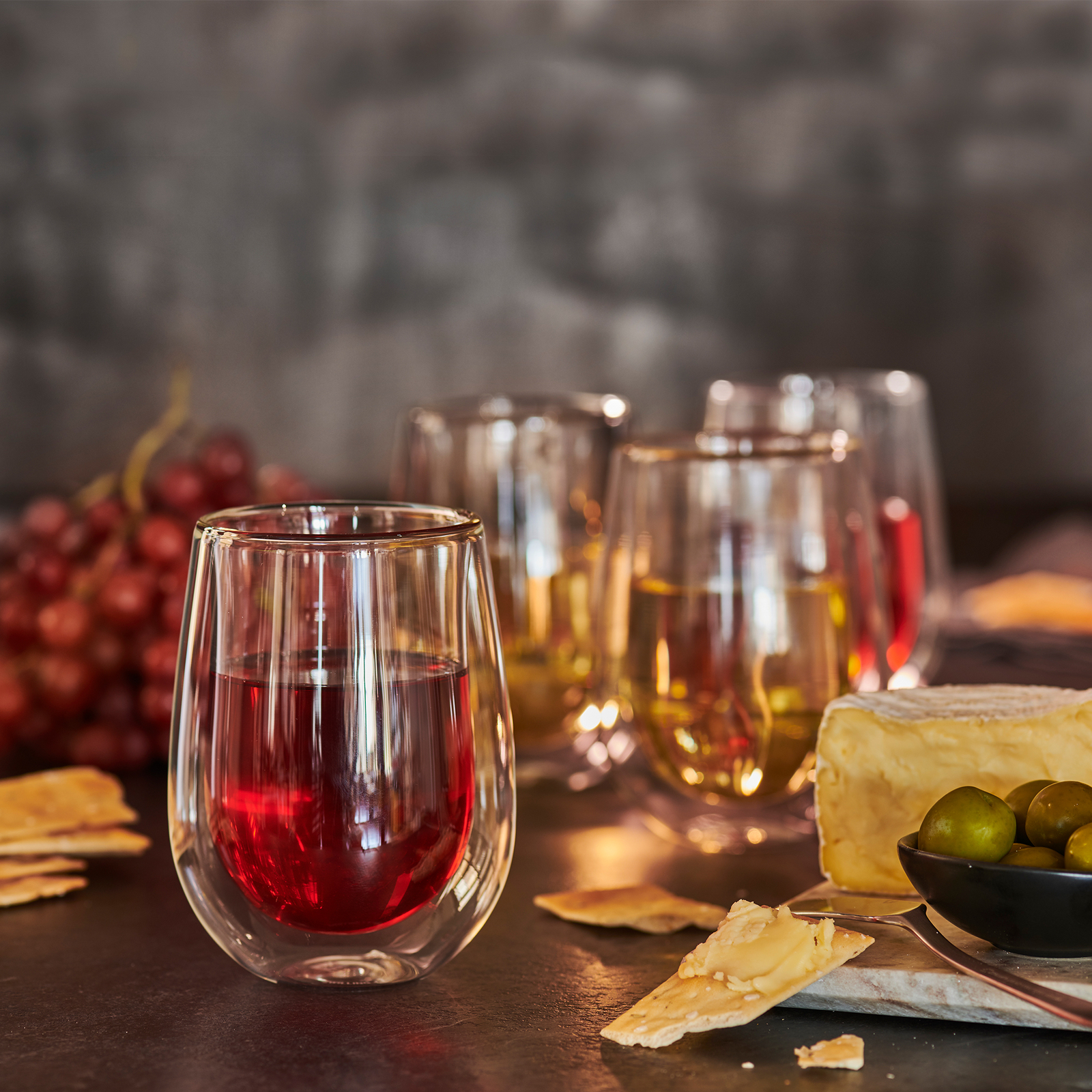 Henckels Cafe Roma 4pc DoubleWall Glassware Stemless White Wine Glass Set eBay