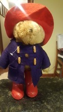 Vintage Eden PADDINGTON BEAR Tan 15in Plush Blue Jacket Red Hat Tag 1981