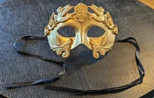 Roman Warrior Emperor Masquerade Ball Carnival Mask Halloween Costume Gold