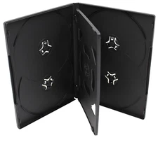 New Standard Black 6-Disc DVD Replacement 14mm Case Premium Movie Storage Shell