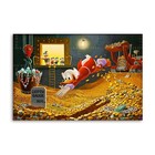 Scrooge McDuck Swimming In Money Canvas Art Wall Painting Poster Print Decor