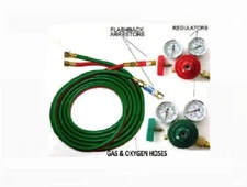 Devardi Glass Lampworking Oxygen/propane Torch regulator, hose kit 2 inch gauges