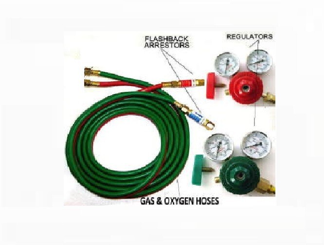 Devardi Glass Lampworking Oxygen/propane Torch regulator, hose kit 2 inch gauges