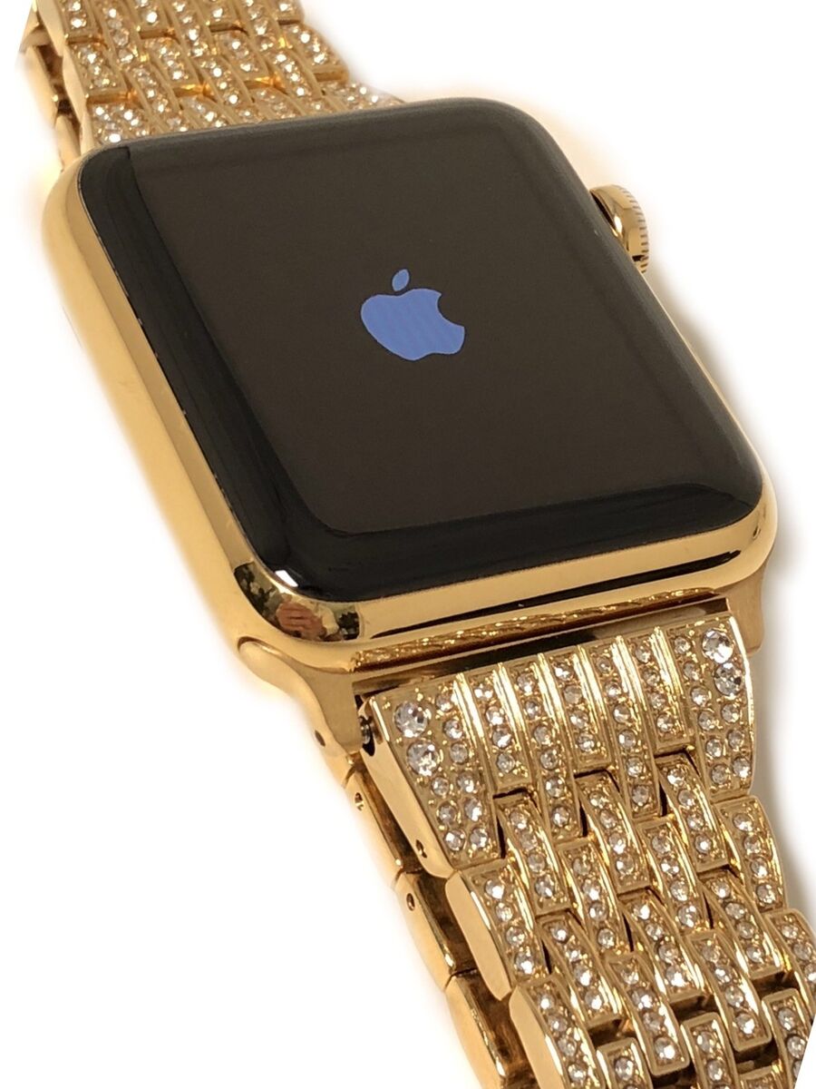 24k Gold Plated 45mm Apple Watch Series 8 Custom Stainless Steel GPS LTE O2