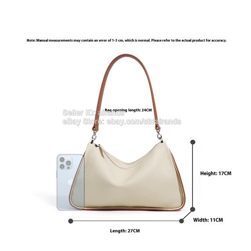 Elegante Bolso de Hombro de Cuero Blanco Grande para Mujer Trabajo Viaje Asa Superior Cartera - Imagen 4 de 23