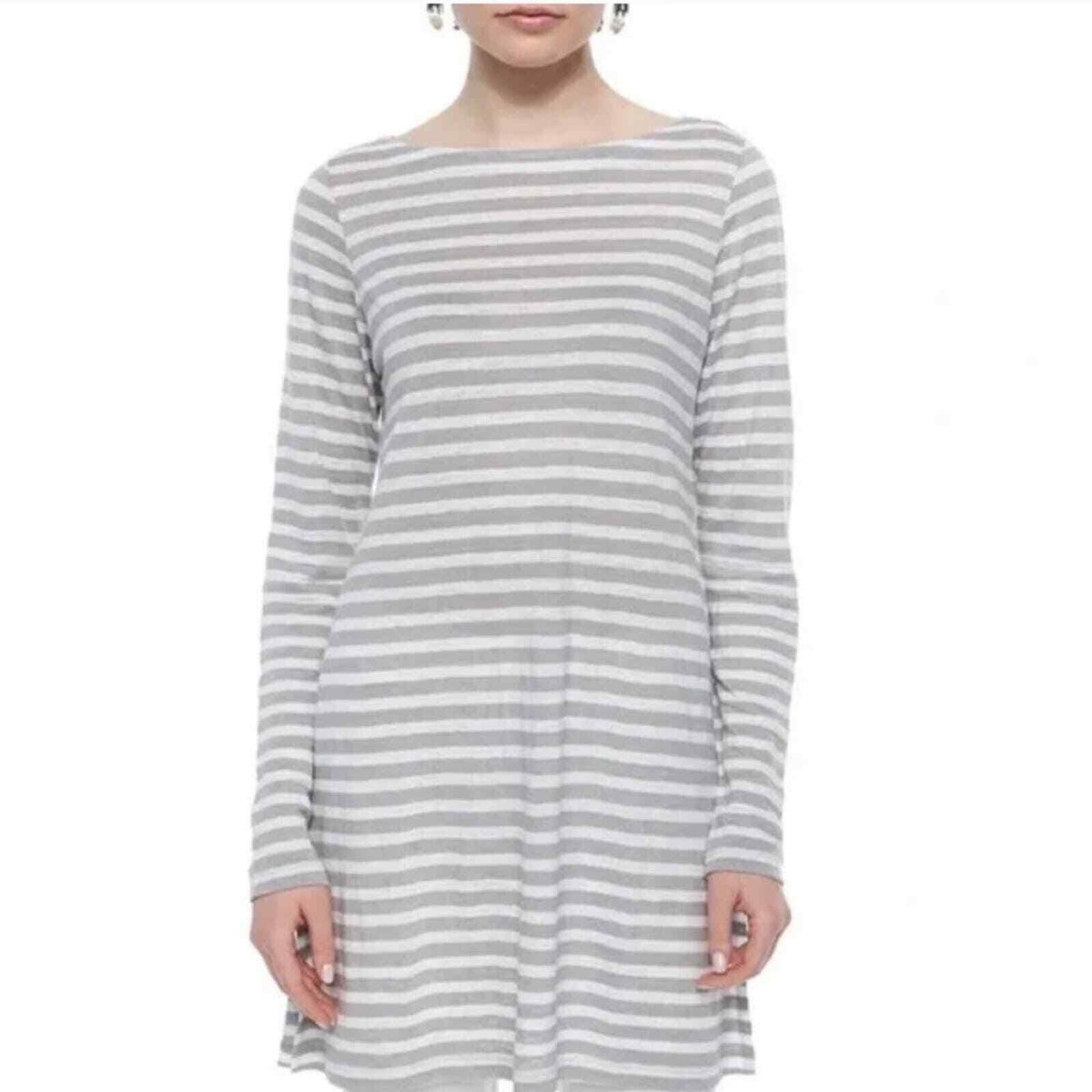 Eileen Fisher Organic Linen Tunic Dress Striped