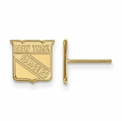 Extra kleine Ohrstecker 10 Karat Gold NHL New York Rangers