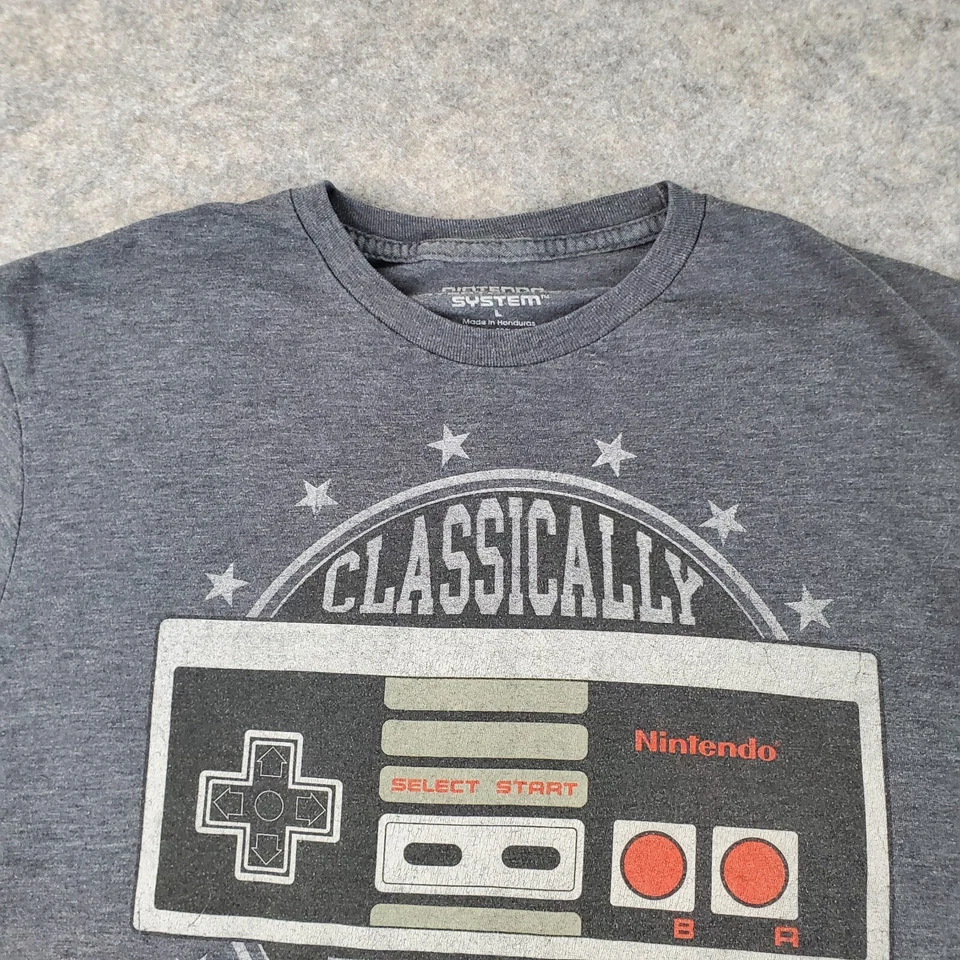 Camisa Nintendo Entertainment System Hombre Grande Gris Cuello Redondo Manga Corta Informal Foto 2 de 4