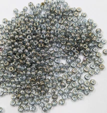 Vintage Glass Seed Beads TOHO Japan Transparent Gold Washed Baby Blue 8/0 C4-7