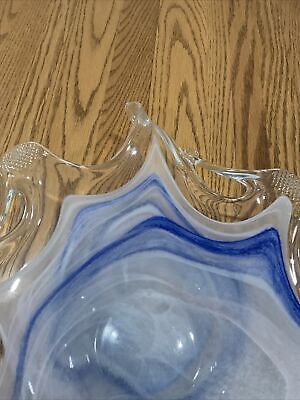 Lavorazione Arte Murano Centerpiece Large Bowl Art Glass Lavorazione Arte Murano Centerpiece Large Bowl Art Glass