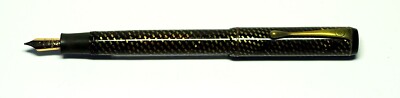 Onoto De La Rue Minor Gold & Black Pattern c.1938 Oblique Italic nib 14ct nib