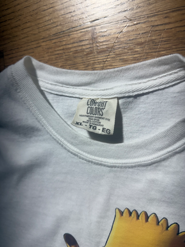 Bart Simpson T-Shirt XL SIZE Comfort Colors shirt WHITE BUTTERFINGER candy bar - Picture 3 of 4