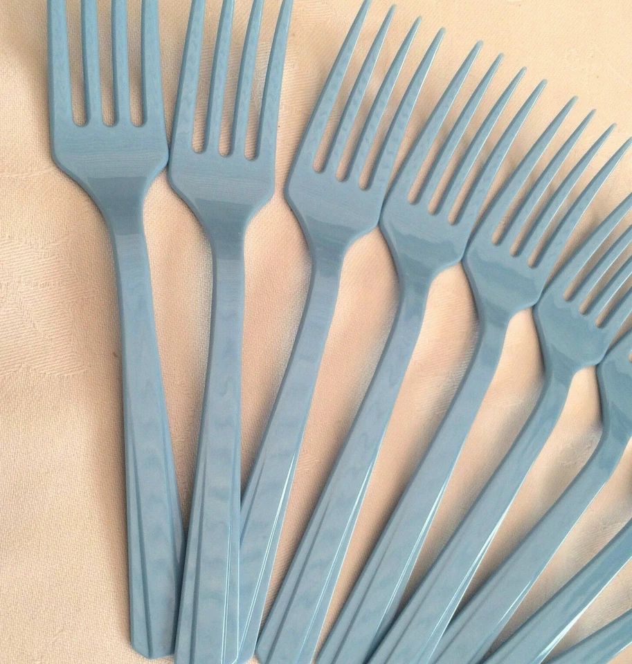 20 horquillas de plástico reutilizables para fiesta de cumpleaños cubiertos vajilla comprar paquete de 2 obtener 1 gratis Foto 4 de 4