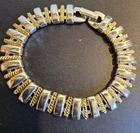 Vintage Napier Costume Jewelry Gold Silver Tone 7" Bracelet