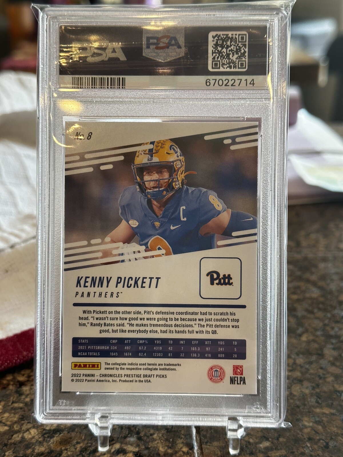 2022 KENNY PICKETT ROOKIE Panini Chronicles Prestige 8 PSA 9 MINT