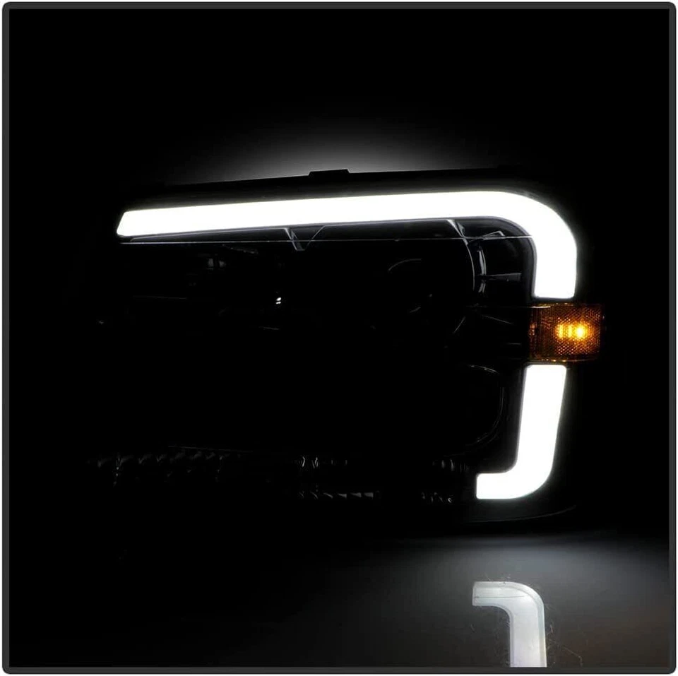 2002-2009 Chevy Trailblazer Black LED Tube Projector Headlights Pair Left+Right - Image 3 of 4