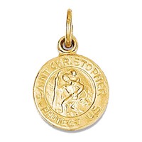 14k Yellow Gold St. Christopher Medal Charm Pendant - 8x14mm 0.36 Grams on sale 14k Yellow Gold St. Christopher Medal Charm Pendant - 8x14mm 0.36 Grams on sale