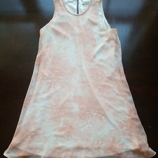 Calvin Klein Womens 6 Chiffon Floral Print Shift Dress Peach Above the Knee