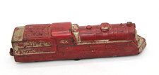 Vintage Auburn Rubber Train Engine 649 Red  Silver Locomotive
