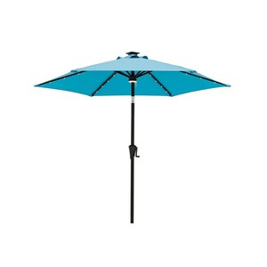 C Hopetree Umbrella 7 5ft Solar Led Lights Tilt Outdoor Patio Aqua Blue Cpuled01 Ebay