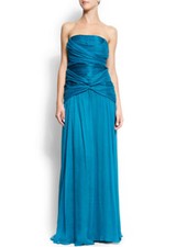 luxe MANGO collection DRESS 100% SILK strapless purple crossover maxi uk16 bnwt