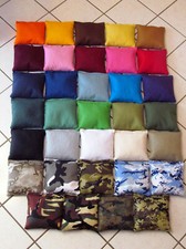 8 Quality Cornhole Bags, 4 each of two colors including camo fabrics