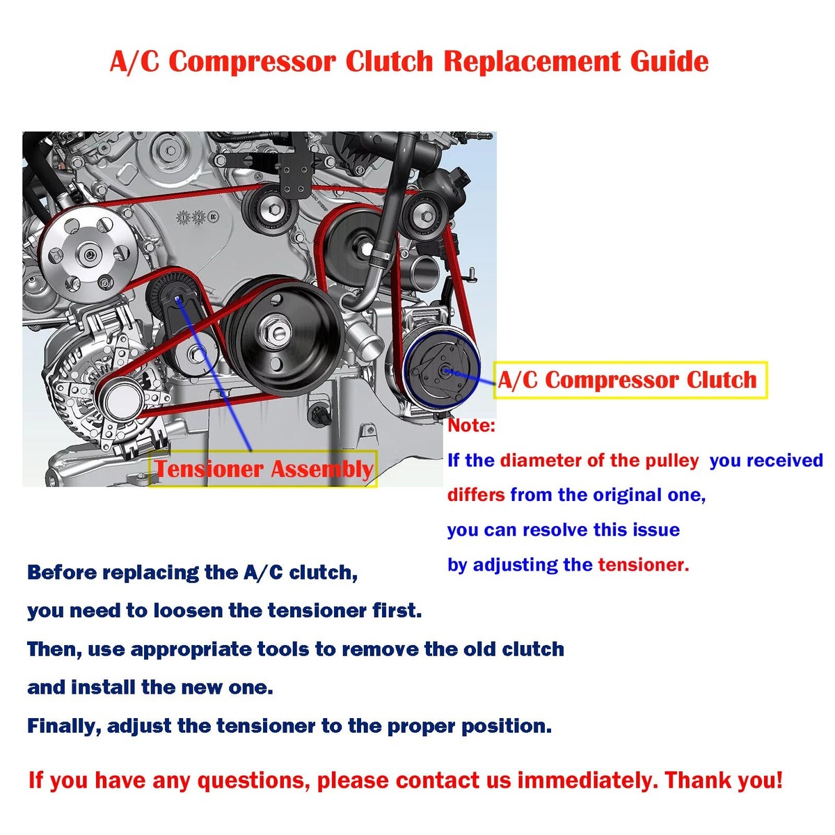 NEW A/C Compressor Clutch Kit for Subaru Forester Impreza XV
