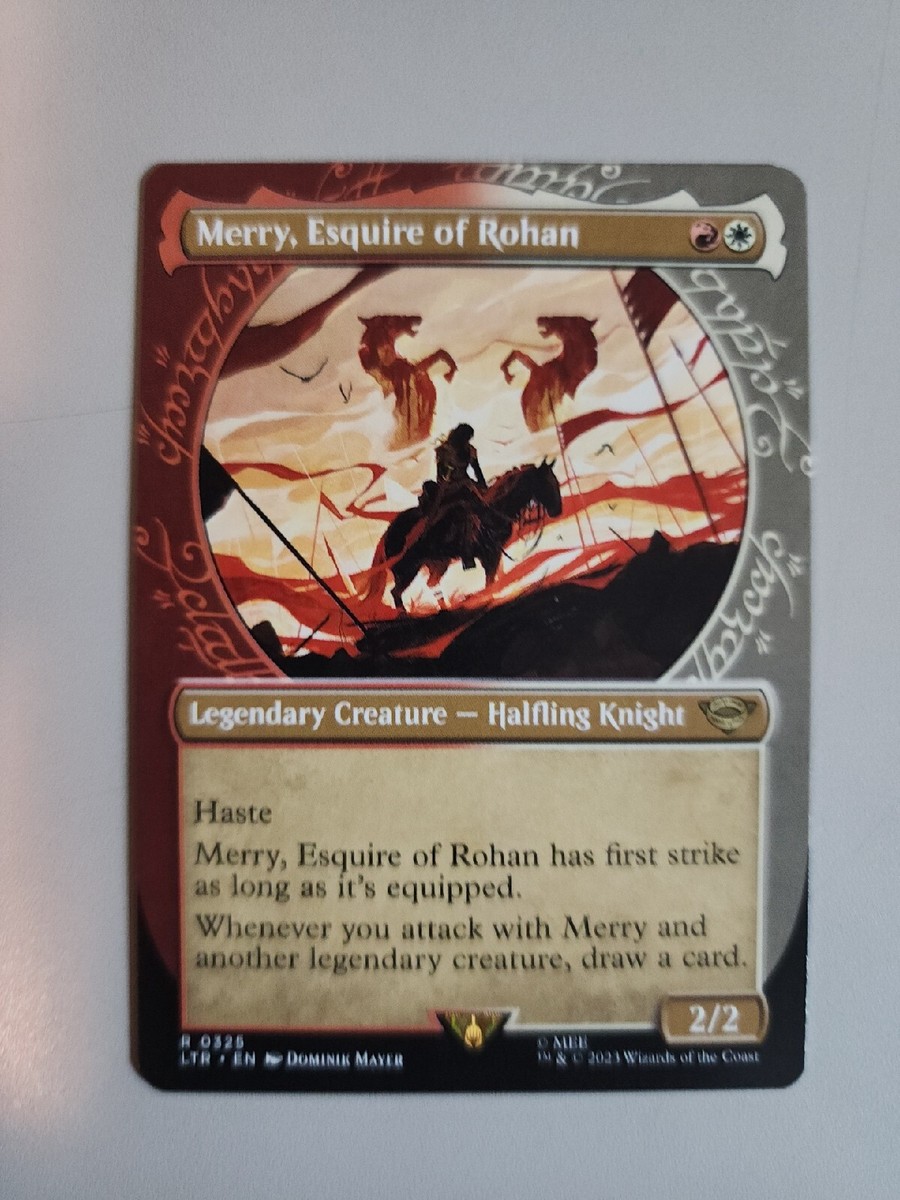 merry mtg card MTG Merry, Esquire of Rohan LotR Tales of Middle-earth 0325 Showcase Rare