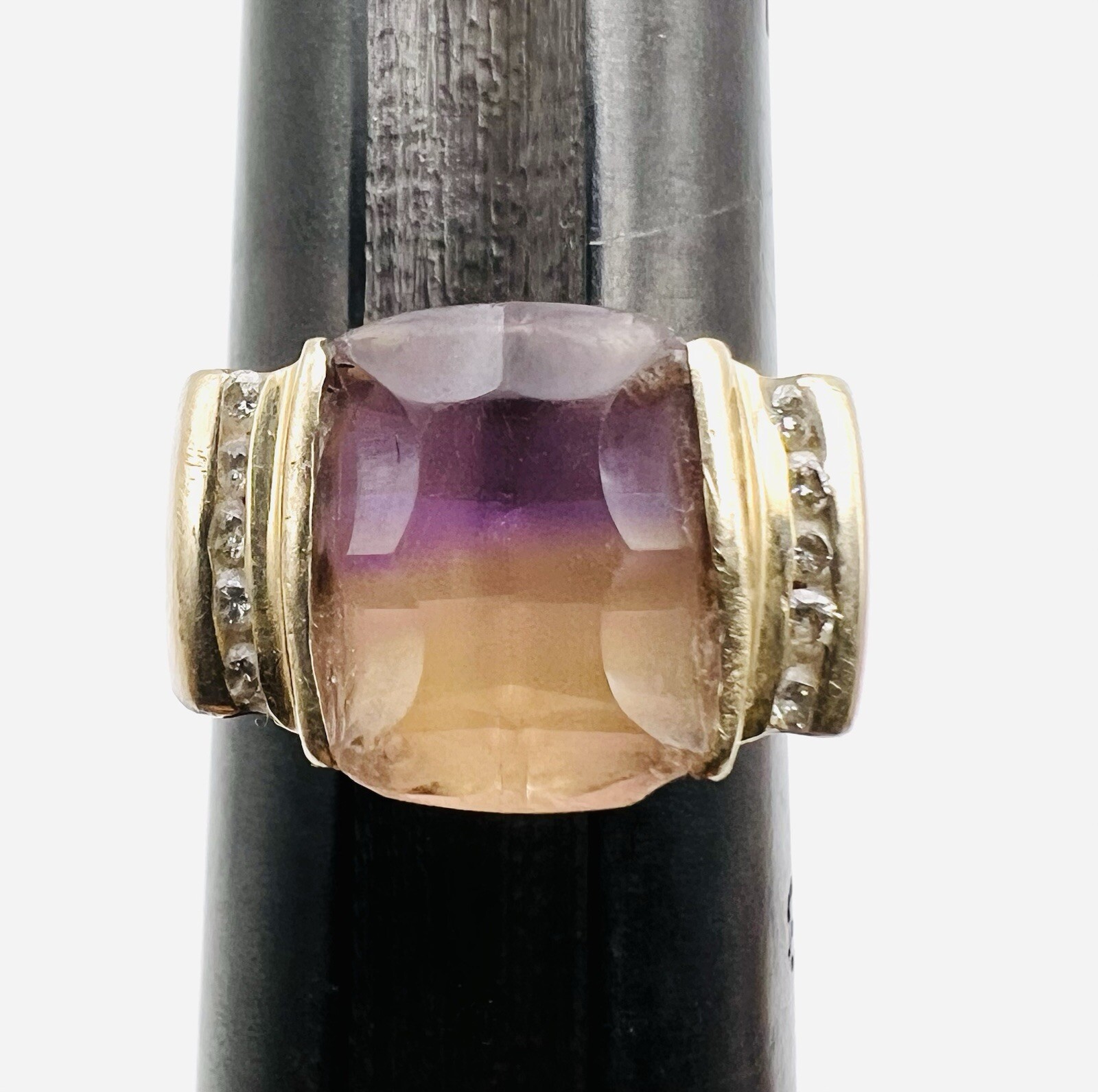 Exquisite 14k Solid Yellow Gold Solitaire Ametrin… - image 11