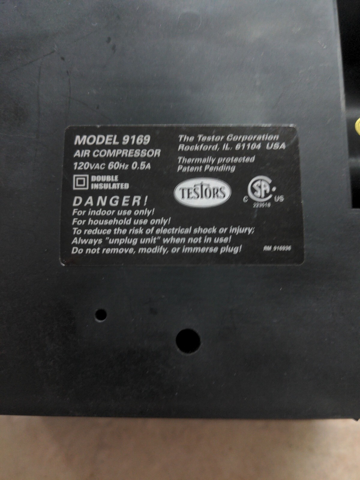 Testors Mighty Mini Model 9169 Air Compressor Air Brush Painting for