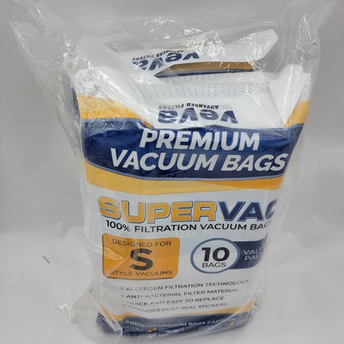 SuperVac Premium Vacuum Bags 10 Pack Style S Allergen Filtration Anti-Bacterial - Picture 2 of 4