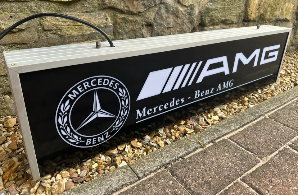AMG MERCEDES-BENZ DOBLE CARA ILUMINADO CONCESIONARIO LETRERO AÑOS 90 Foto 4 de 4