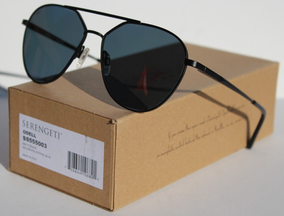 みつ SERENGETI Odell POLARIZED Sunglasses Matte Black/Saturn Petrol