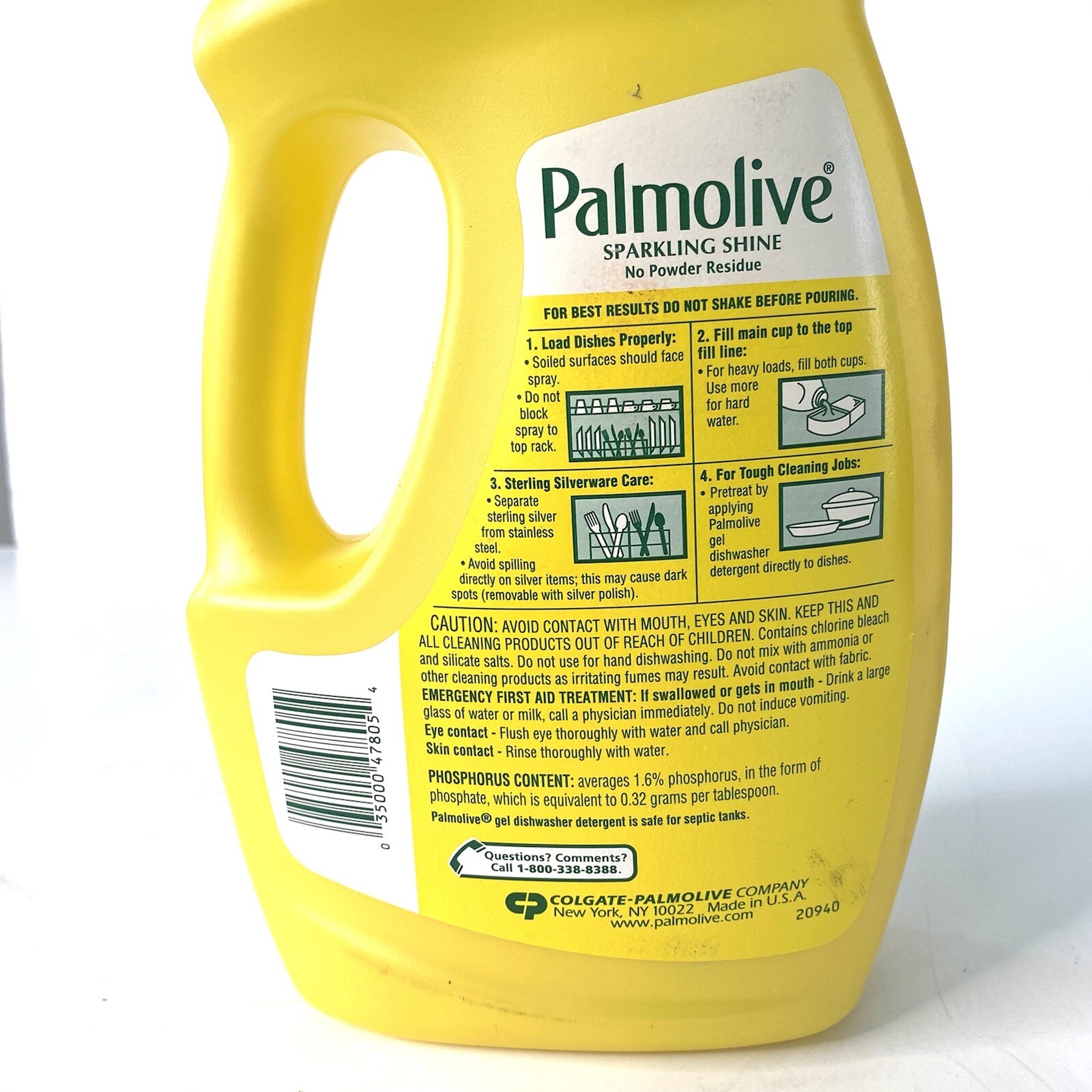 Palmolive Gel Dishwasher Detergent Lemon Grove Discontinued Prop 45 Oz