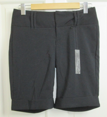 dress shorts juniors NWT Spacegirlz Black Dress Shorts Juniors 3 Waist 30 Stretch Cuffed  121-28591