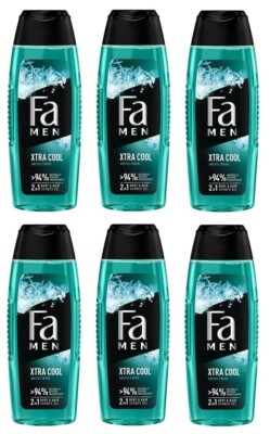 6x FA MEN 2IN1 Body & Hair Shower Gel Xtra Cool Arctic Fresh 6x250ml/6x8.45 floz