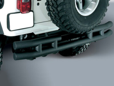 Rugged Ridge 11571.10 Double Tube Bumper Rear 3'' Fits 2007-2018 Jeep Wrangler JK