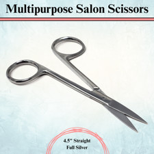 Multi-Use Salon Shears for Hair Nails Beard Trimming Cutting  Cleaning 4.5" STR
