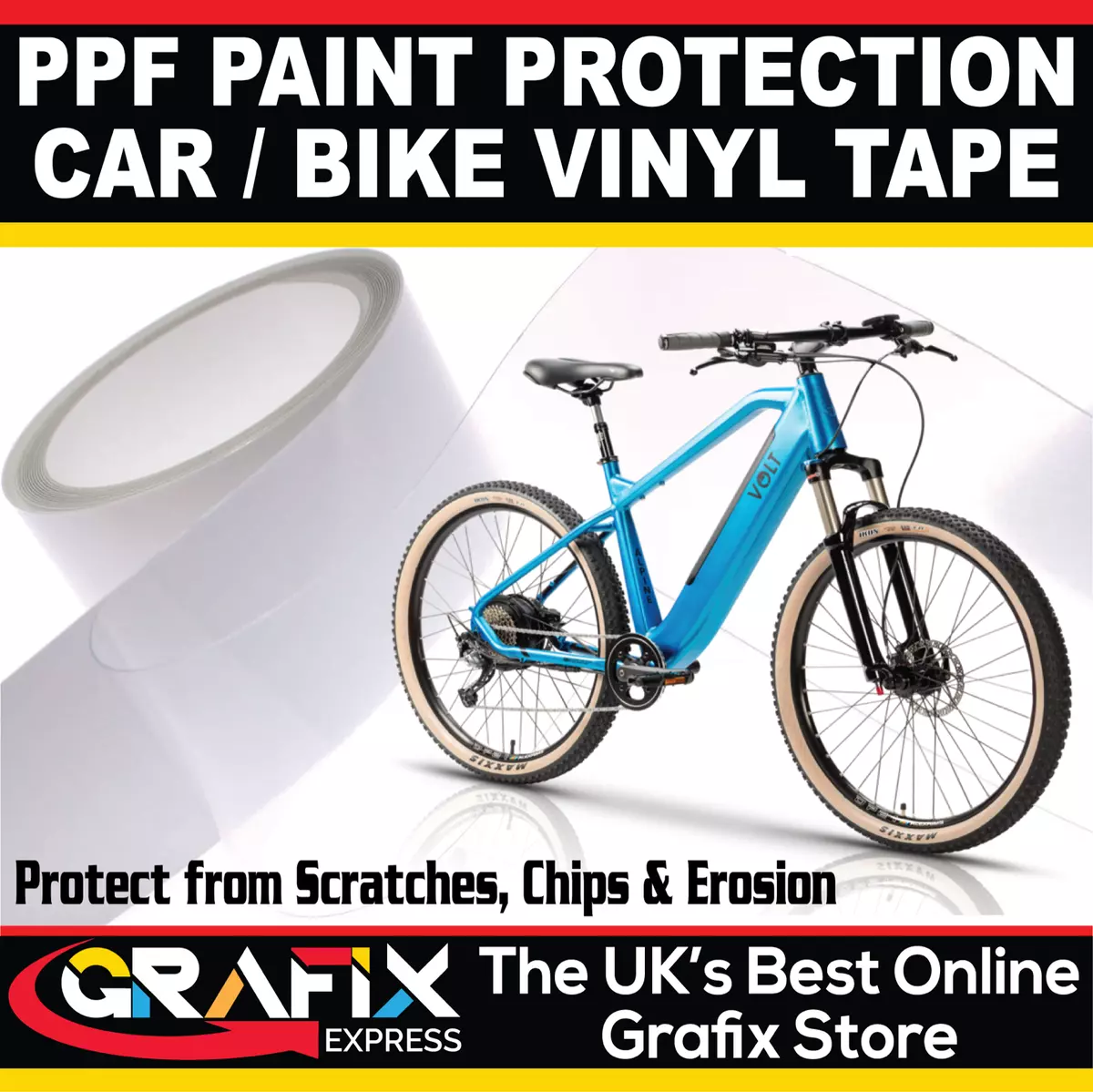 Helicopter Tape Bike Frame Protection Tape Premium Super Clear Glossy