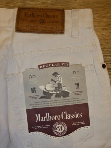 Men's Marlboro Classics Regular Fit White Jeans 30" 31" 33" 44" - New With Tags - Picture 6 of 7