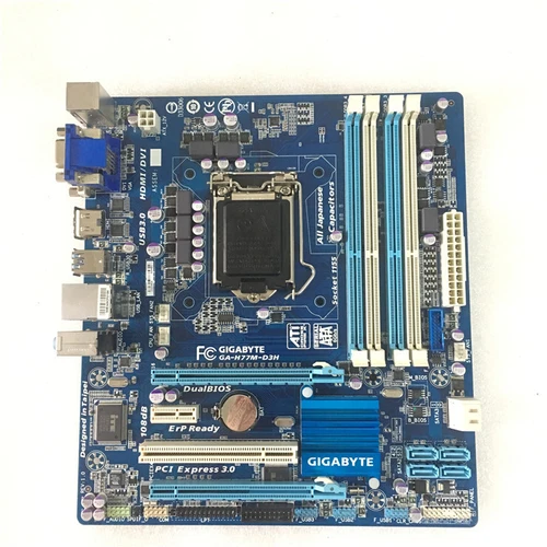 CompatibleGigabyte Motherboard GA-H77M-D3H LGA1155 Intel H77 Chipset DDR3 Memory - Picture 1 of 3