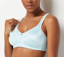 Breezies Smooth Radiance Unlined Wirefree Support Bra-Aqua Tide-44DD-A301622