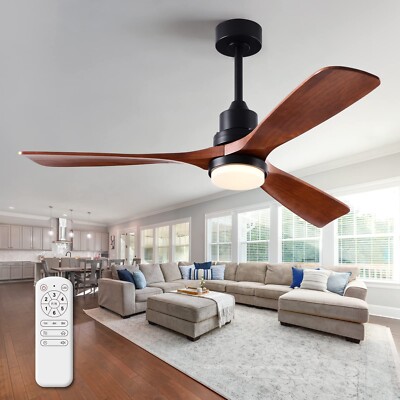 FXZZ 52 Inch Ceiling Fans with Lights and Remote, Quiet Reversible DC Motor a...