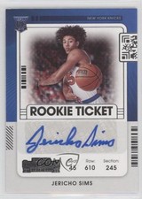 2021-22 Panini Contenders Rookie Ticket Jericho Sims #151 Auto 12ty