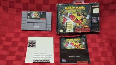 Mickey Mania Mickey Mouse COMPLETE CIB (Game Box Manual) Super Nintendo SNES