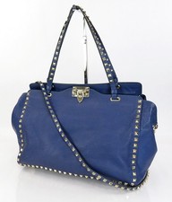 Auth VALENTINO GARAVANI Rockstud Trapeze Blue...