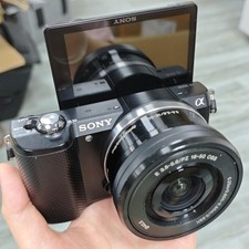 Sony Alpha A5000 Mirrorless Camera Black w/ 16-50mm lens 20.1MP W/Accessories