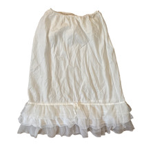 Vintage Fantasy Half Slip Accordion Lace Ivory Dupont Nylon Small Bow