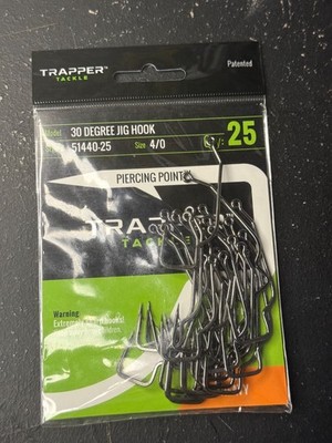 Trapper Tackle 30 Degree Jig Hook 4/0 (25 Pack) X Heavy Fishing Hooks FAST SHIP!