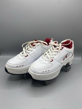 Agloat Skate Shoes Retractable Rollers White And Red Womens Size US 9.5